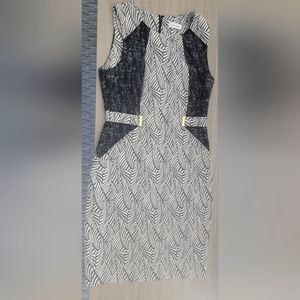 Calvin Klein Leaf Print Sheath Dress size 10. #430424